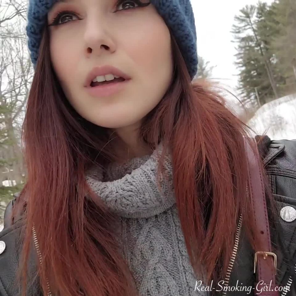 Smoke on Ice – 3 cigarettes! Real Smoking Girl