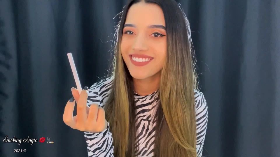 Angie get you addicted to cigarettes with her special cigarette Smoking Angie