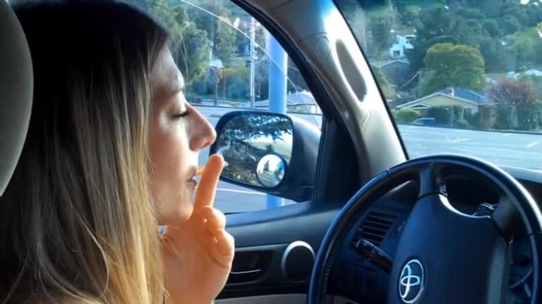 Felisha Smokes in Car Smoking San Francisco Girls