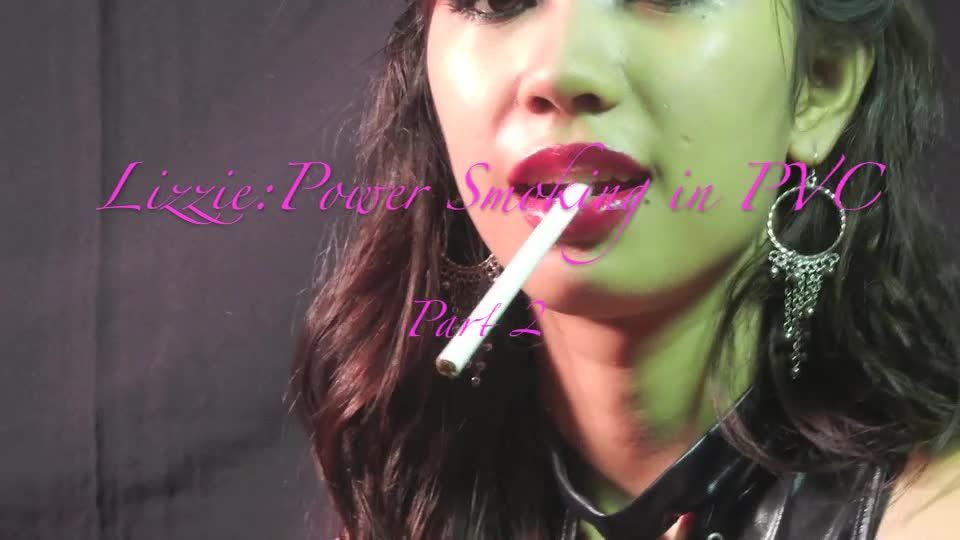Lizzie Power Smoking in PVC Part 2 Smoking Kittens Productions