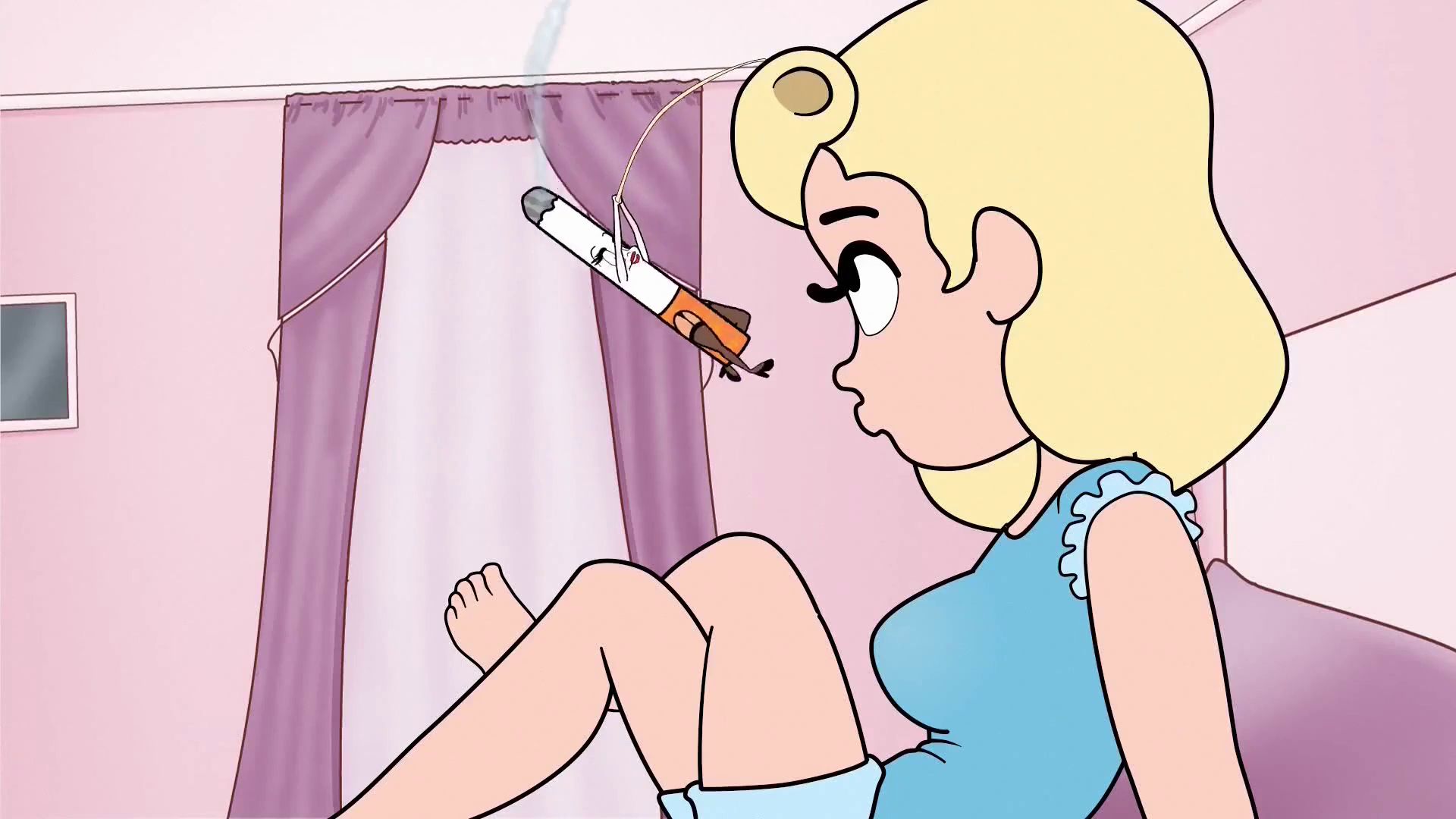 Girl Seduced into Smoking a Cigarette Fetish Cartoon Animations