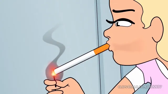 Girl Smoking Secret Cigarette Fetish Cartoon Animations